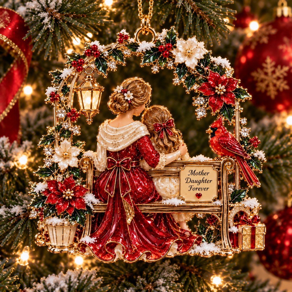 Mother & Daughter Christmas Ornament  –  Heartwarming Holiday Keepsake, Meaningful Christmas Gift for Mom & Daughter