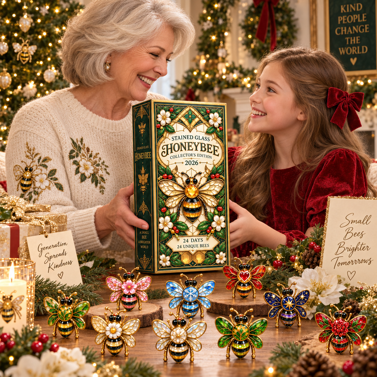 24 Days of Brilliant Wings — Stained Glass Honeybee Collector’s Advent Calendar 2026
