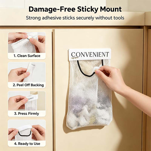 5PCS Grocery Garbage Bag Holder Trash Bag Dispenser Sticky Wall Mounted Mesh🛒 - image 1