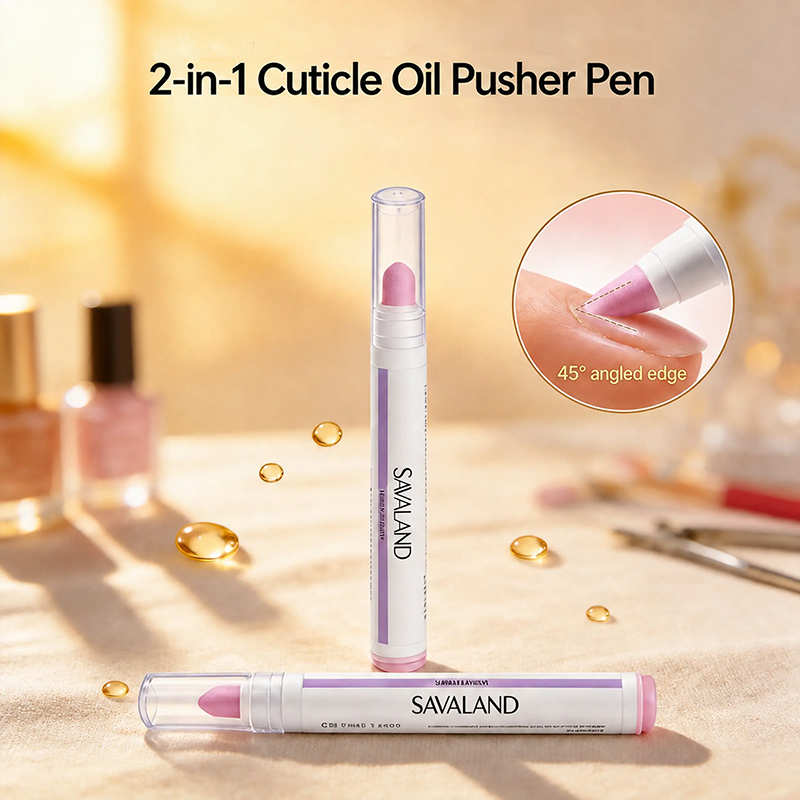 2PCS 2‑In‑1 Cuticle Remover Pen, Ceramic 45° Tip With Lemon Oil 💅 - image 1
