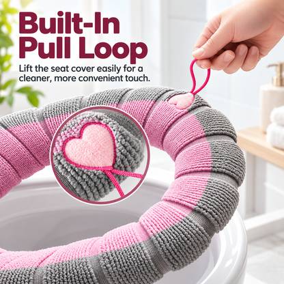 🚽❄️ Thick Plush Toilet Seat Cushion | Soft, Warm & Washable