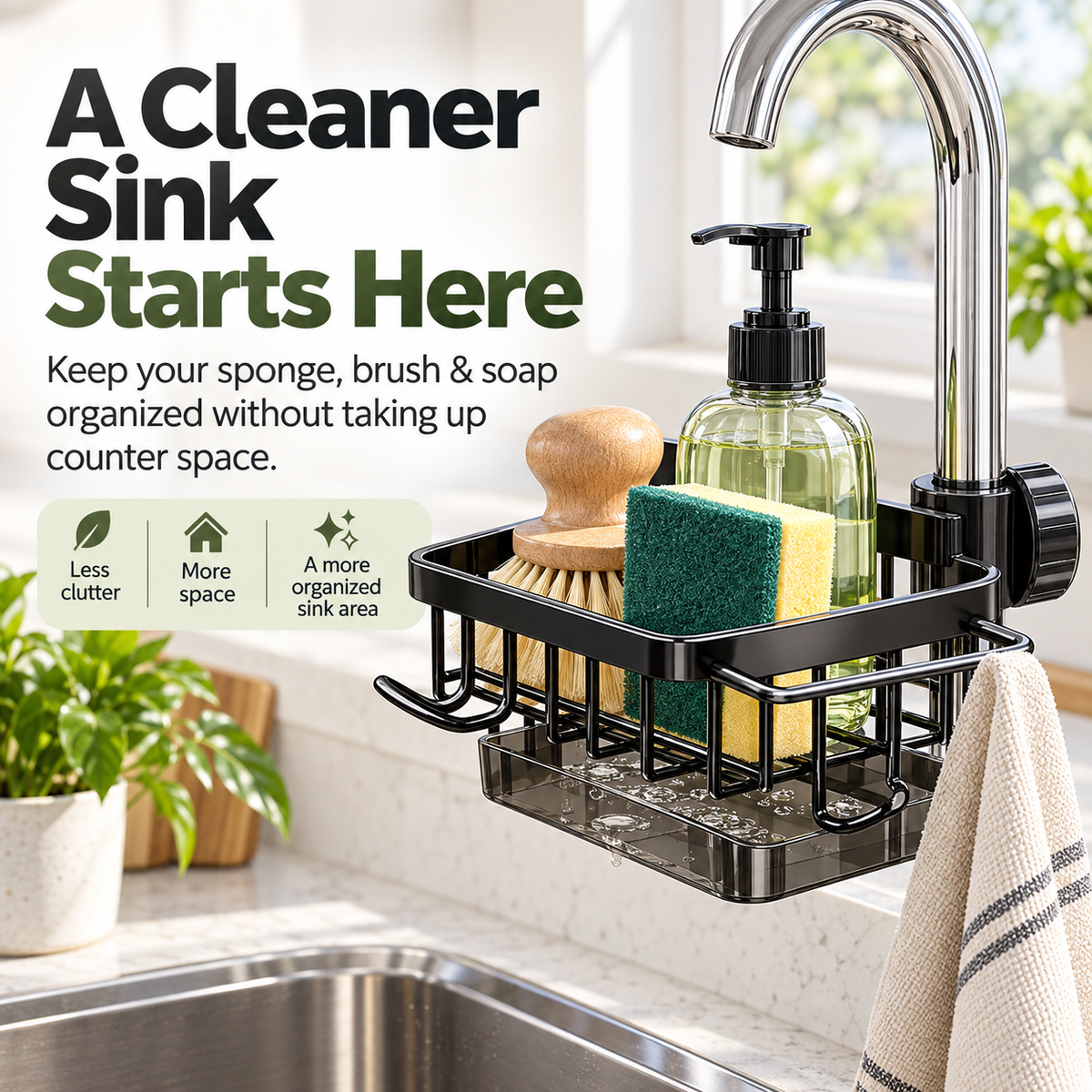 ✨ Faucet Sink Organizer Rack – Keep Your Kitchen Sink Clean & Clutter-Free - image 1