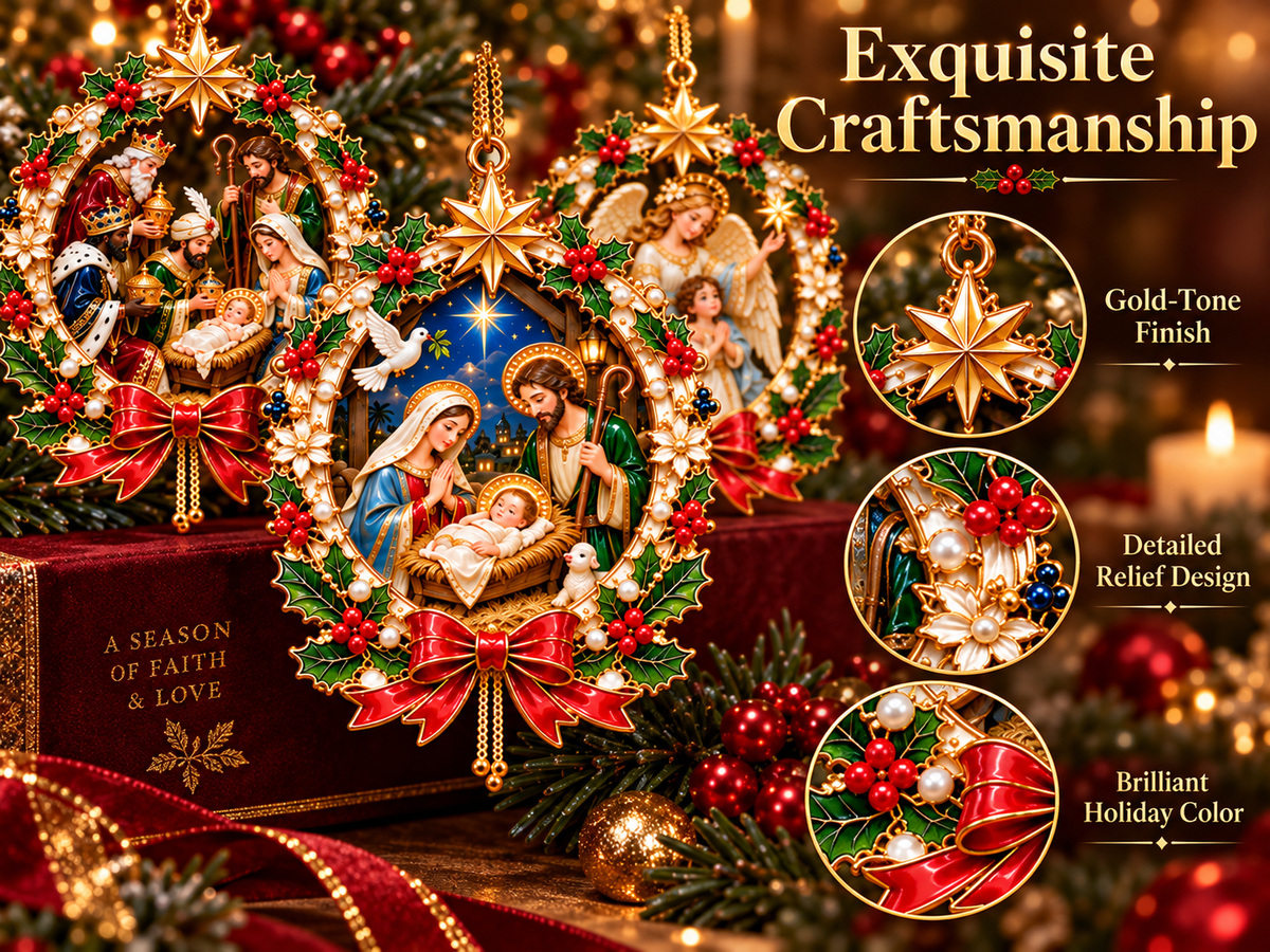 Star of Bethlehem and Holy Family tree ornament