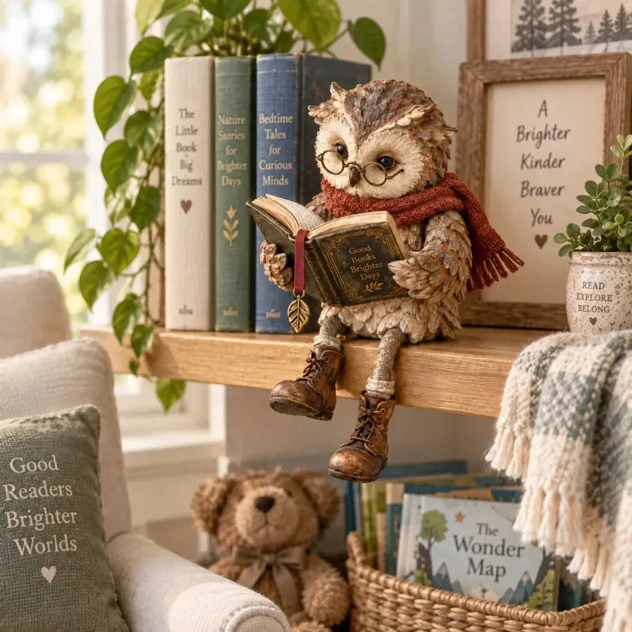 Reading Owl Figurine - image 9