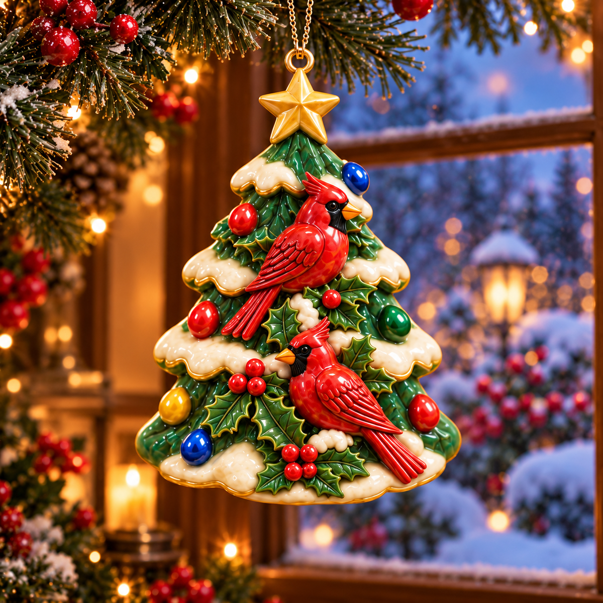 🎄 2026 Christmas Tree Ornaments – Set of 6 Festive Holiday Keepsakes Featuring Santa, Cardinals, Gingerbread House, Snowmen & Nutcracker | Christmas Decorations & Gifts