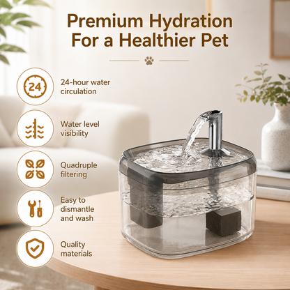 1.5L USB Automatic Cat Water Fountain with Filter for Cats and Small Dogs - image 8