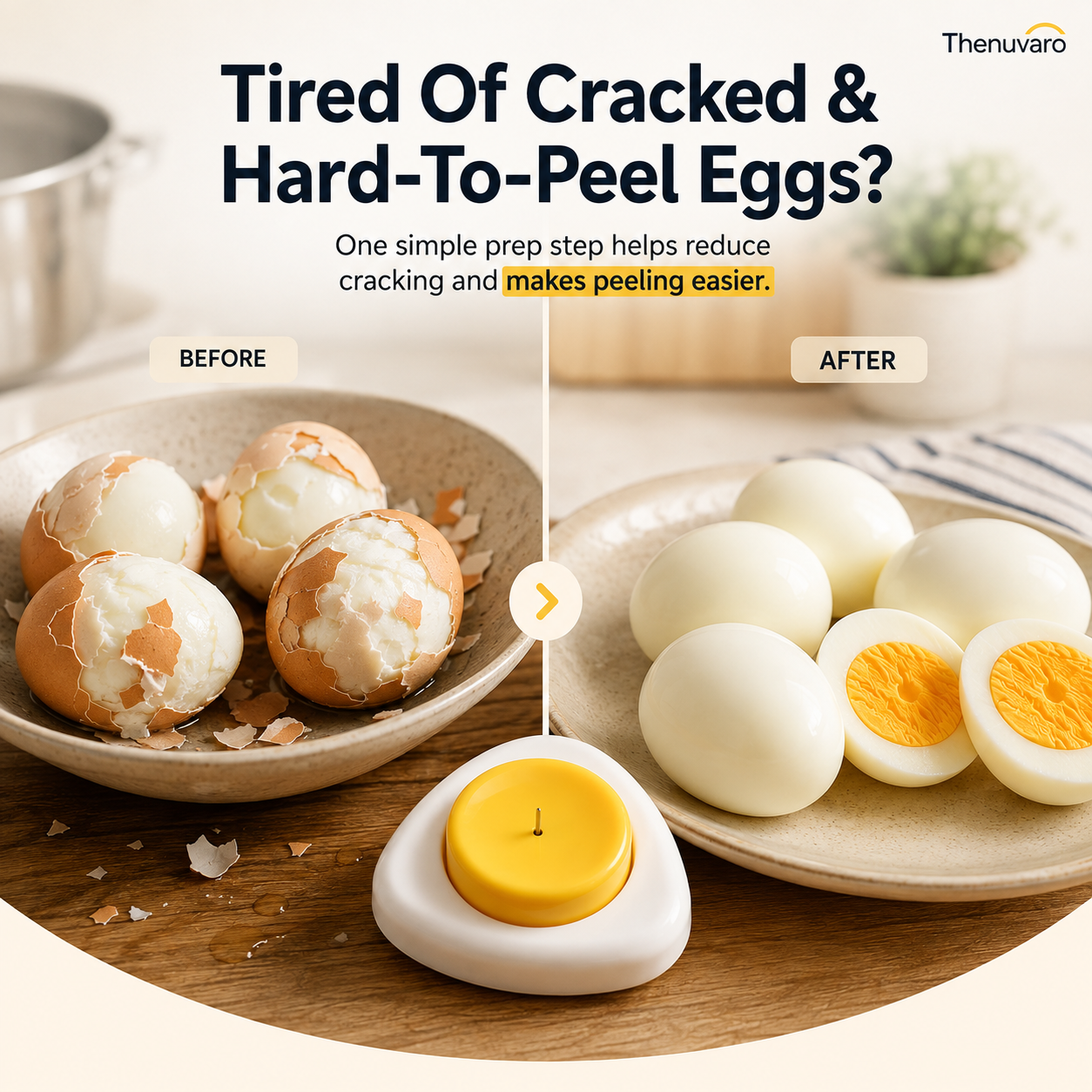 🥚 2PCS Egg Piercer for Perfect Boiled Eggs – Easy Peel Egg Tool with Safety Lock & 304 Stainless Steel Pin - image 2