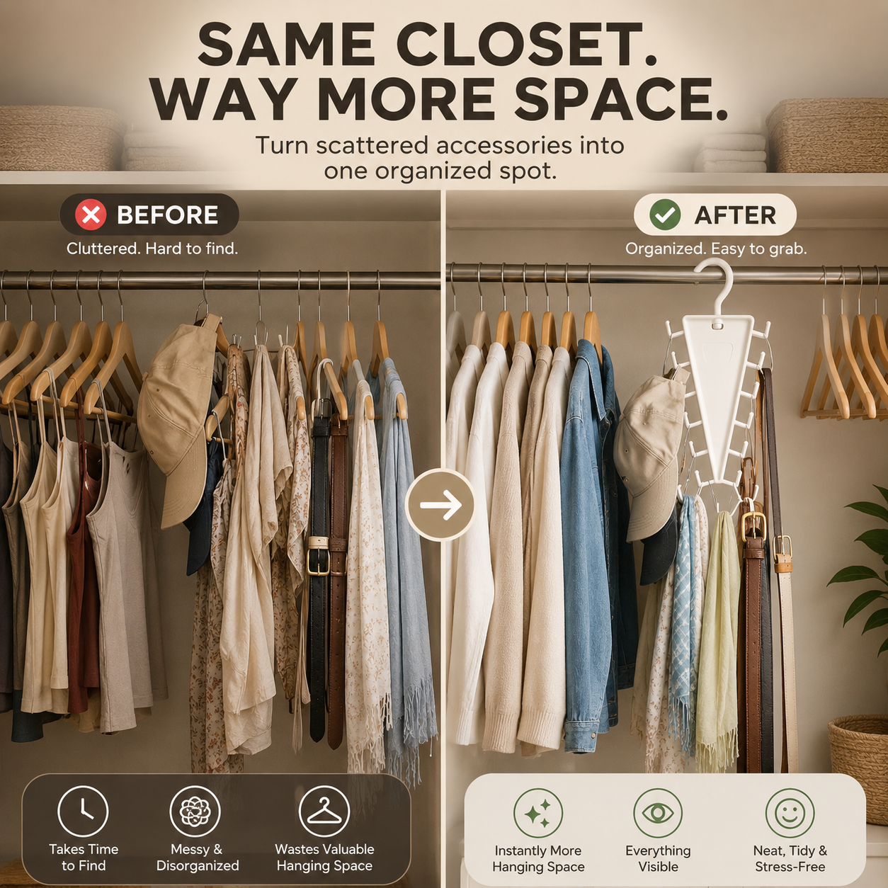 👚 12-Hook Rotating Closet Organizer – Save Space & Keep Accessories Organized - image 2
