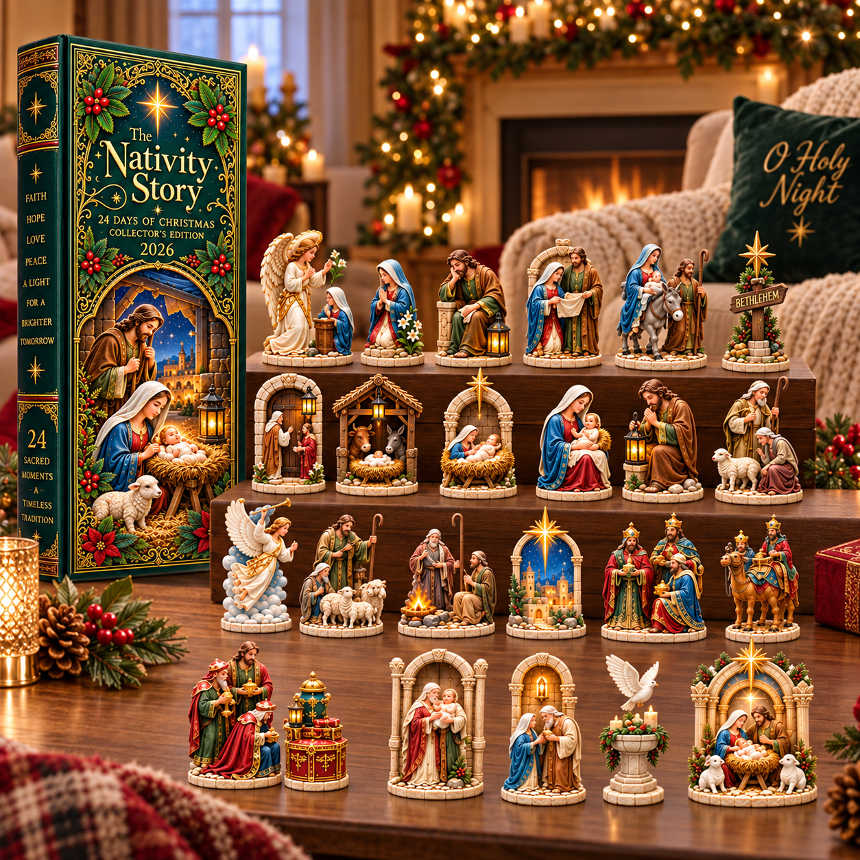 Nativity Story 2026 – 24 Days of Christmas Collector’s Edition with 24 Unique Nativity Miniatures, Christian Christmas Countdown Gift