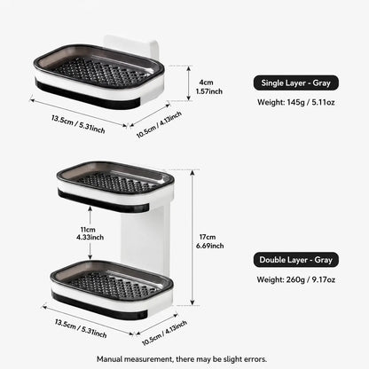 Wall Mounted Double-Layer Soap Bar Holder with Drainage Holes🧼 - image 10