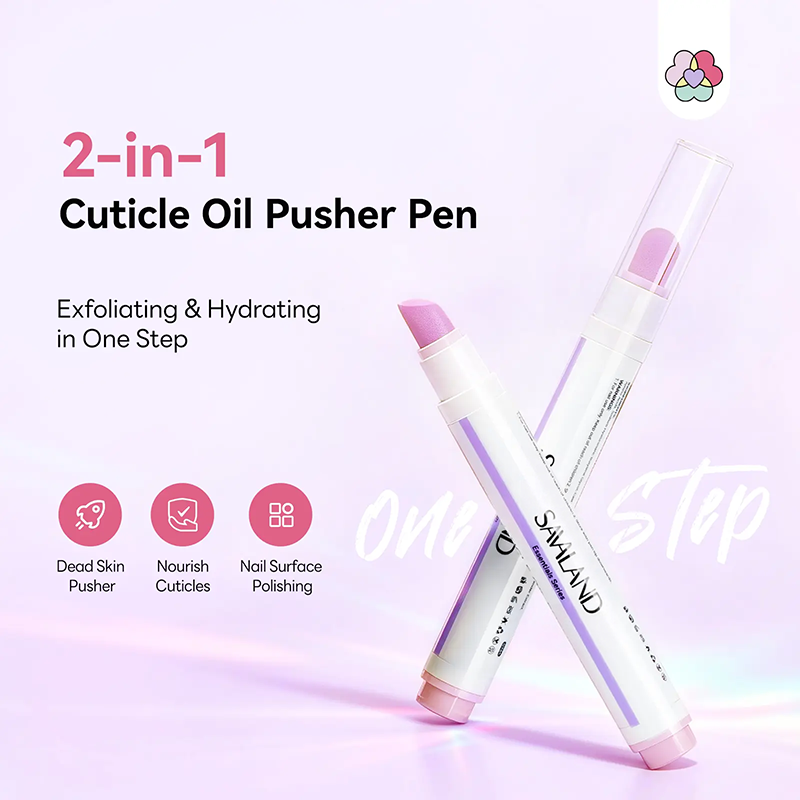 2PCS 2‑In‑1 Cuticle Remover Pen, Ceramic 45° Tip With Lemon Oil 💅 - image 2