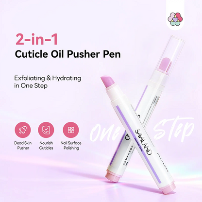 2PCS 2‑In‑1 Cuticle Remover Pen, Ceramic 45° Tip With Lemon Oil 💅 - image 2