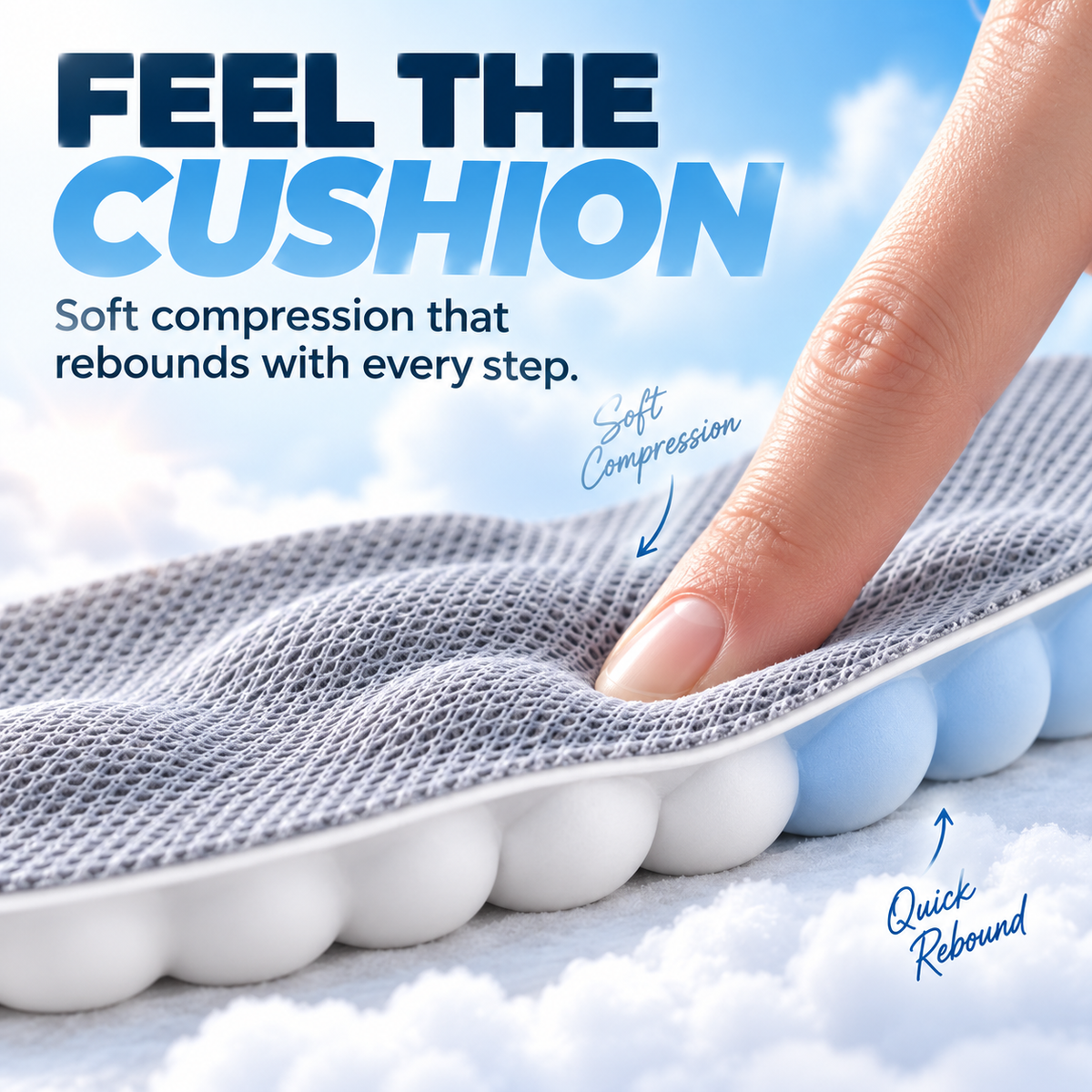 ☁️ 2pairs 4D Cloud Comfort Insoles – Soft Cushioning & All-Day Support - image 3