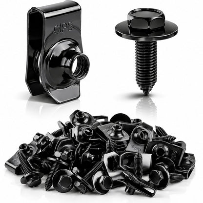 ⚙️ 40PCS 1/4'' Body Bolts & U-Nut Clips Kit, Universal Automotive Fender Bumper Splash Shield Fastener Retainer Set - image 1
