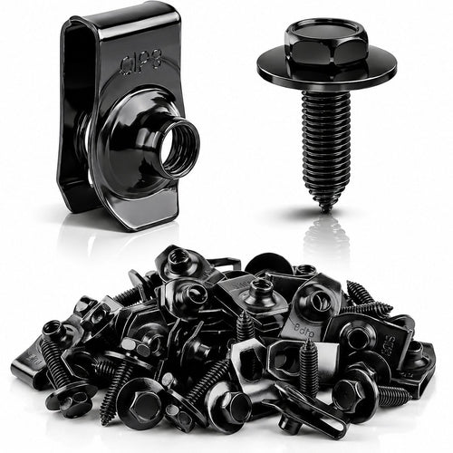 ⚙️ 40PCS 1/4'' Body Bolts & U-Nut Clips Kit, Universal Automotive Fender Bumper Splash Shield Fastener Retainer Set - image 1
