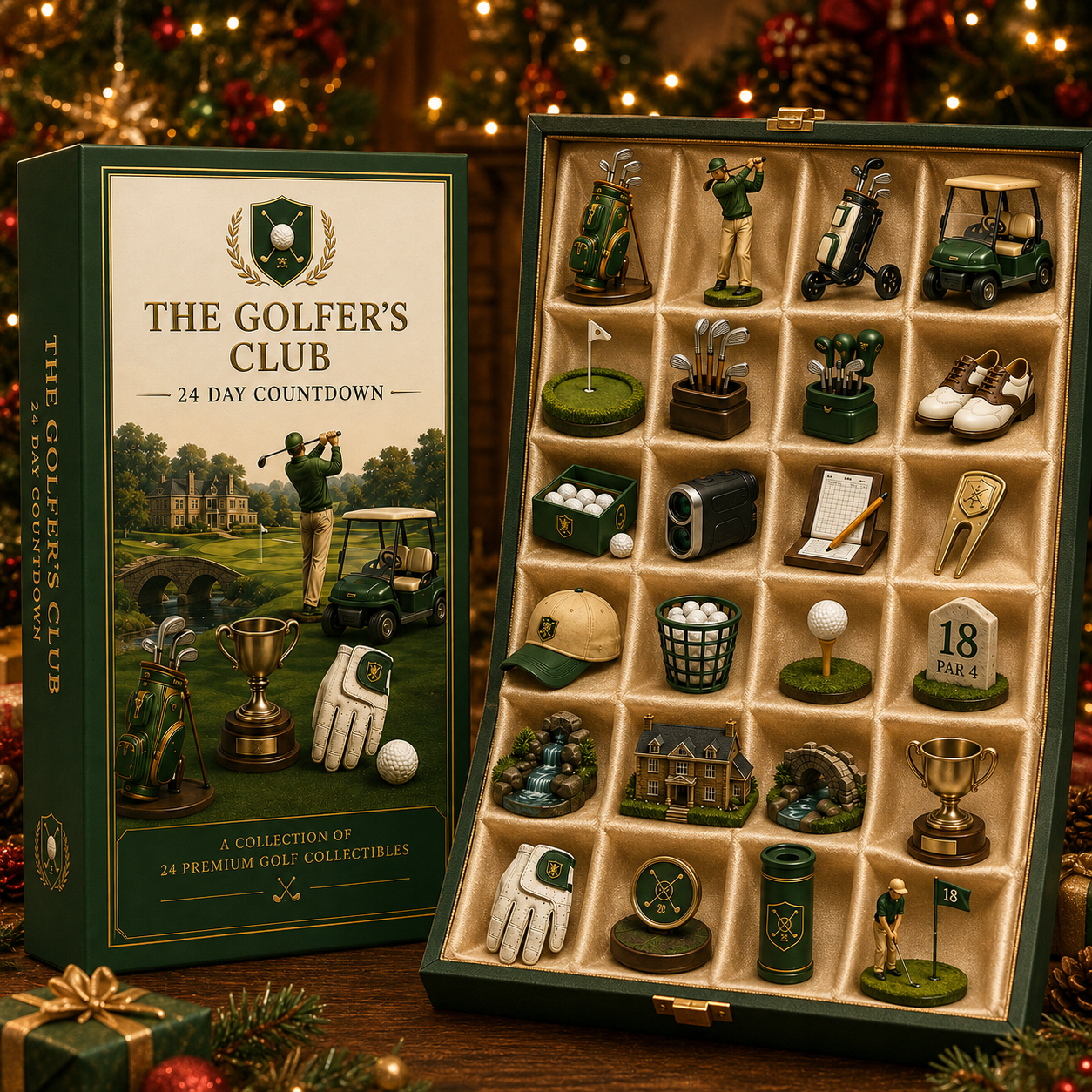 24 day golf advent calendar with miniature golf collectibles