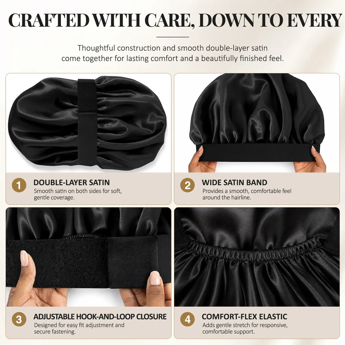 Bonnet for Men Hair Bonnet for Sleeping Double Layer Satin Bonnets 😴 - image 5