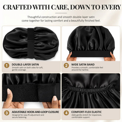 Bonnet for Men Hair Bonnet for Sleeping Double Layer Satin Bonnets 😴 - image 5