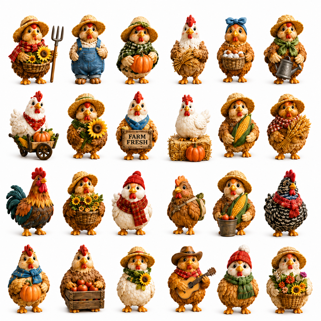 Harvest Hens Advent Calendar 2026 – 24 Days of Farmhouse Chicken Collectibles, Autumn Harvest Surprises & Gifts for Chicken Lovers, Acrylic Charms Blind Box