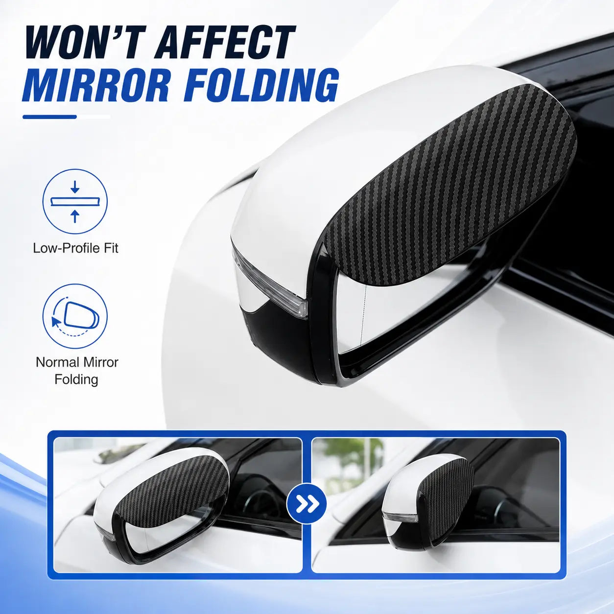 2PCS Car Side Mirror Rain Guards - Carbon Look ABS Visor Covers 🌧️ - image 8