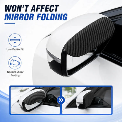 2PCS Car Side Mirror Rain Guards - Carbon Look ABS Visor Covers 🌧️ - image 8
