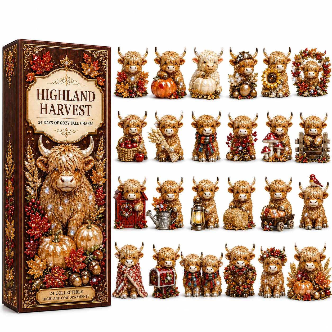 🔥Last 30 pcs✨⏰Last day 50% off🔥✨24-Day Advent Calendar - Highland Cattle