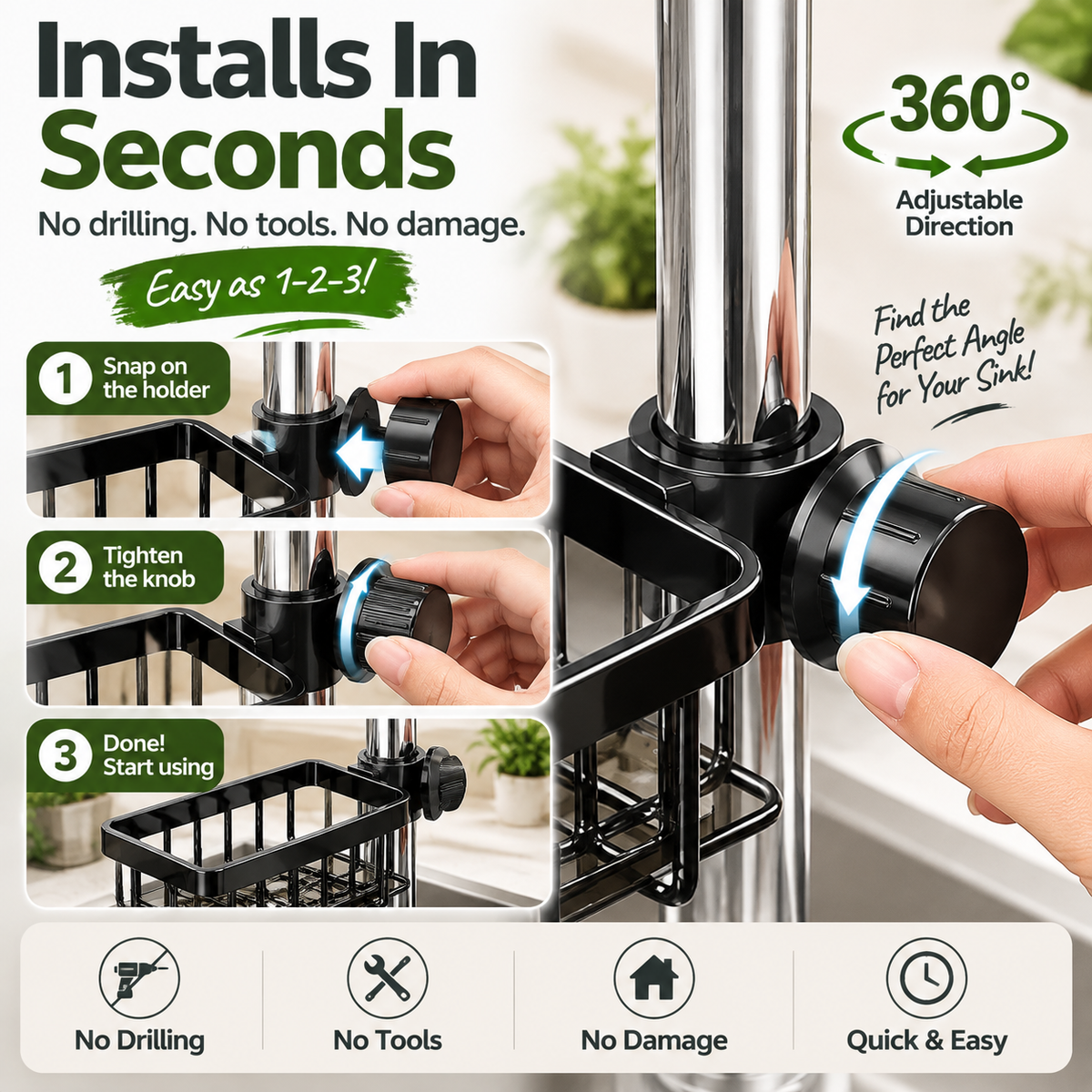 ✨ Faucet Sink Organizer Rack – Keep Your Kitchen Sink Clean & Clutter-Free - image 2