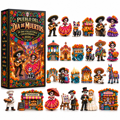 Pueblo del Día de Muertos 2026 – 24-Day Day of the Dead Collectible Countdown Calendar with 24 Unique Miniatures