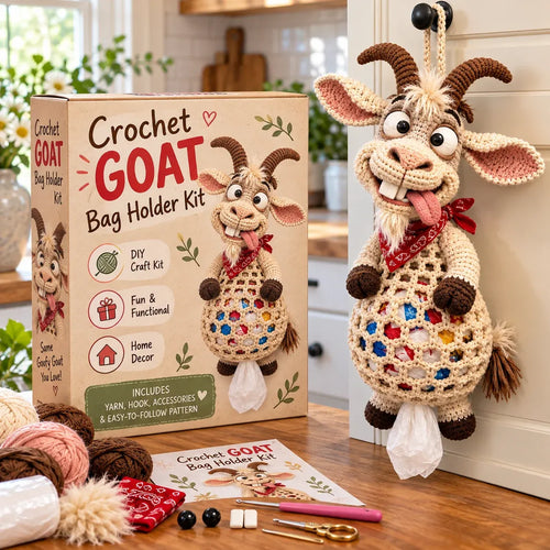 🔥LAST DAY 49% OFF – 🌼 Cottage Harvest KeepersTM — Crochet Animal Bag Holder DIY Kit | 11 Adorable Designs
