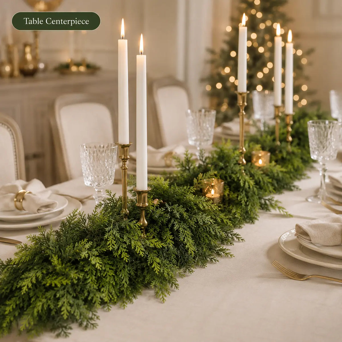 6 FT 2 Pcs Artificial Cedar Garlands, Real Touch Winter Cedar Garland🌲 - image 10
