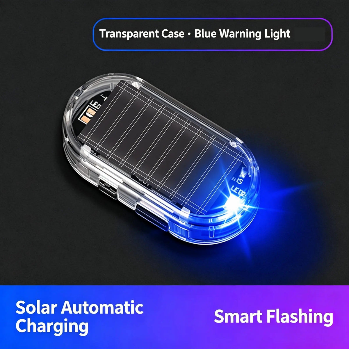 2PCS Solar Powered Fake Car Alarm Light, Auto Light Sensor LED Simulated Security Warning Light🚨 - image 10