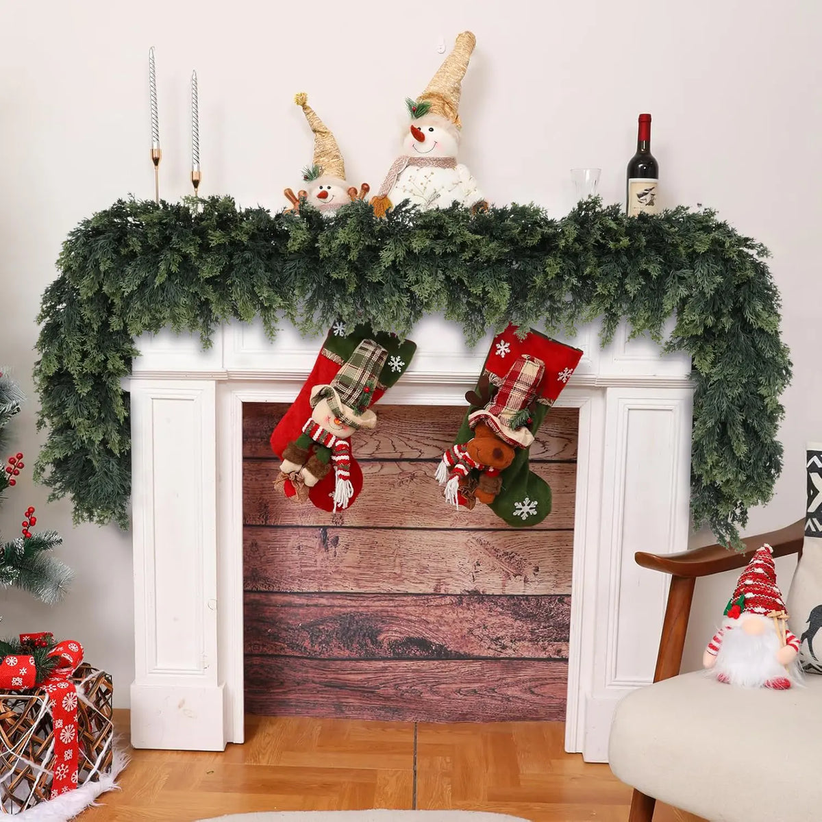 6 FT 2 Pcs Artificial Cedar Garlands, Real Touch Winter Cedar Garland🌲 - image 11