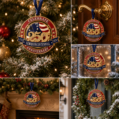 ✨250th Anniversary Commemorative Medal Christmas Tree Ornament