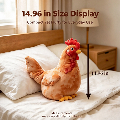 Chicken-Shaped Plush Pillow - Cute Hen Stuffed Animal, Realistic Look Home Decorative Cushion🐔
