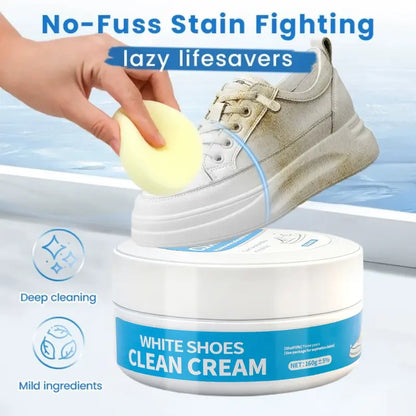 🔥 Limited-Time 49% OFF👟White Shoe Cleaning Cream | Waterless Stain Remover with Sponge - image 4