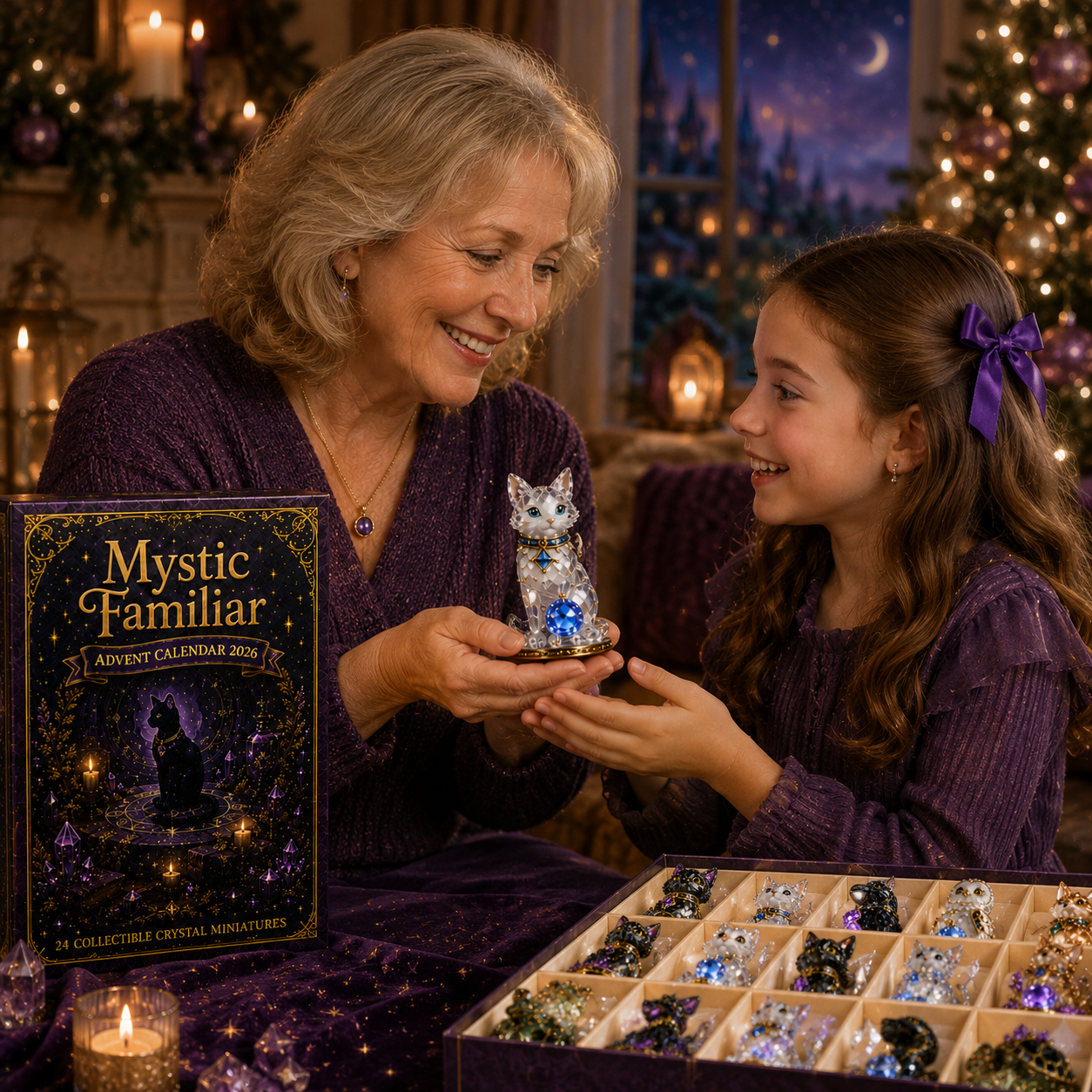 Mystic Familiar 24-Day Countdown Calendar 2026 – 24 Collectible Crystal Animal & Magical Creature Miniatures