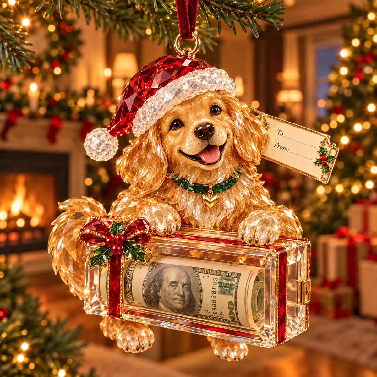2026 Crystal-Style Christmas Money Holder Ornaments – 20 Festive Designs with Gift Tags
