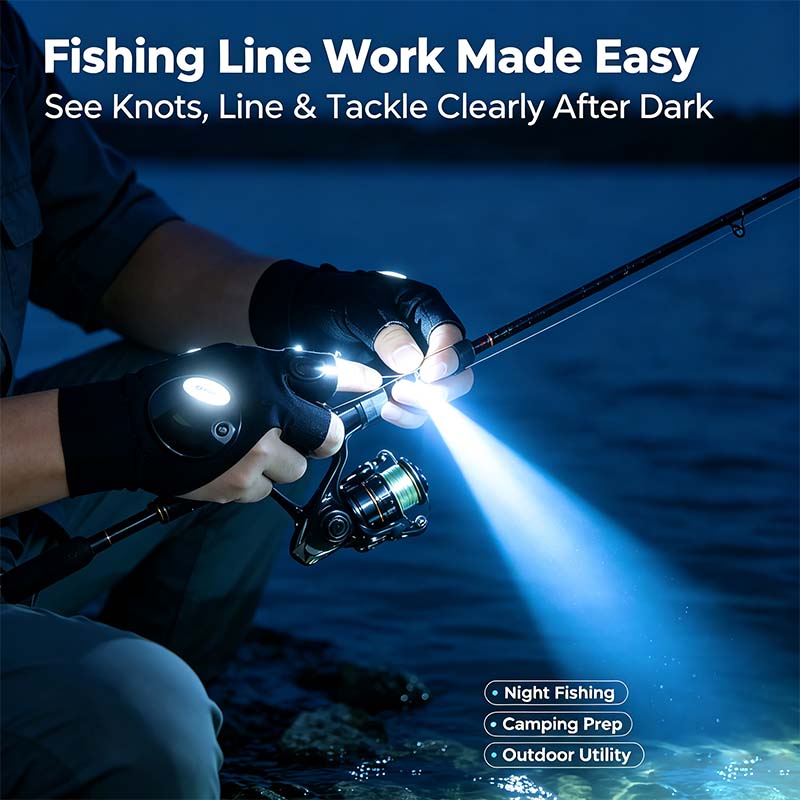One Pair LED Finger Flashlight Gloves, Hands-Free LED Light Gloves for Fishing, Camping, Repair🧤 - image 8
