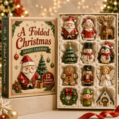 A Folded Christmas 24-Day Advent Calendar – 24 Collectible  Christmas Miniatures, Premium Holiday Countdown Gift Set for Families & Collectors