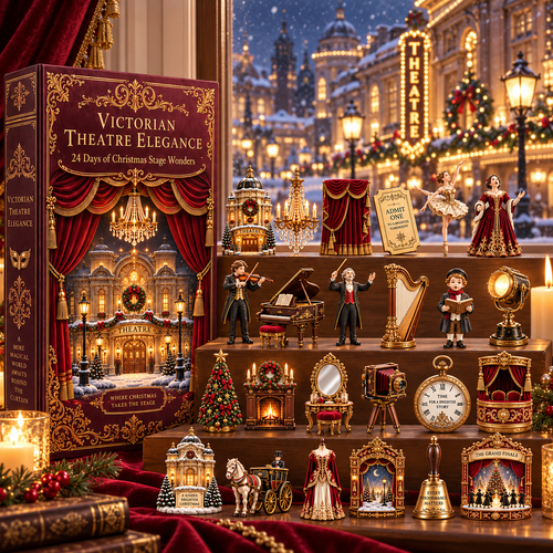 Victorian Theatre Elegance 2026 – 24 Days of Christmas Stage Wonders Collectible Countdown Calendar, 24 Unique Victorian Theatre Miniatures for Theatre Lovers