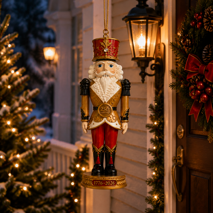 🔥Last 30 pcs✨⏰ Limited anniversary edition✨2026 America 250th Anniversary Heritage Gold Nutcracker Ornament
