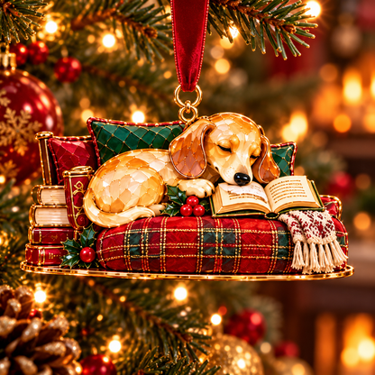 Dachshund Christmas Ornaments – Cozy Library Holiday Collection