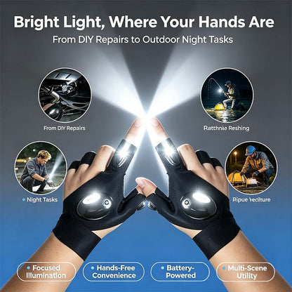 One Pair LED Finger Flashlight Gloves, Hands-Free LED Light Gloves for Fishing, Camping, Repair🧤 - image 4