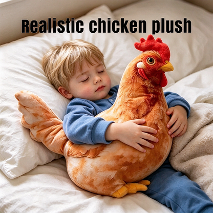 Chicken-Shaped Plush Pillow - Cute Hen Stuffed Animal, Realistic Look Home Decorative Cushion🐔
