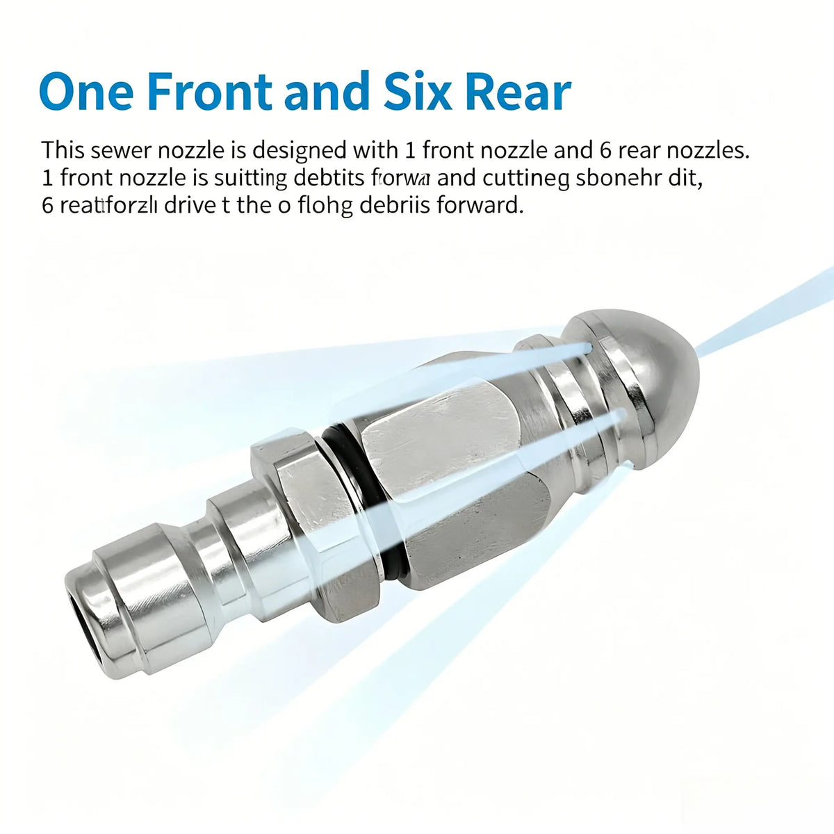 Washer Sewer Jetter Nozzle with Stainless Steel, Mini Compact Durable Sewer Jet Nozzle🚰 - image 2