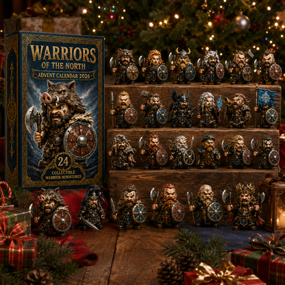 24 Days of Northern Legends – Warriors of the North Advent Calendar 2026 | 24 Collectible Viking Warrior Miniatures, Acrylic Charms Blind Box
