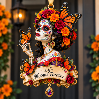 Día de Muertos Catrina Butterfly Ornament  –  Floral Day of the Dead Keepsake Collection, Meaningful Gift for Family & Loved Ones