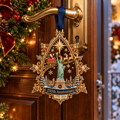 🎄250th Anniversary Christmas Ornament 2026,Statue of Liberty & New York City Commemorative Ornament,