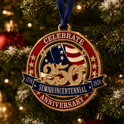 ✨250th Anniversary Commemorative Medal Christmas Tree Ornament