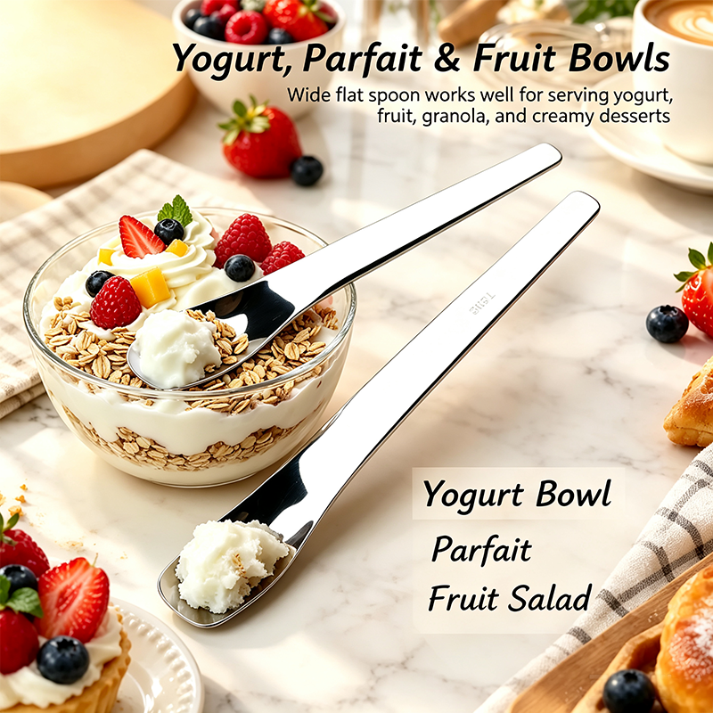 316L Stainless Steel Dessert Spade Spoon, Mirror Polished Thick Multi‑Purpose Spoon🥄 - image 1